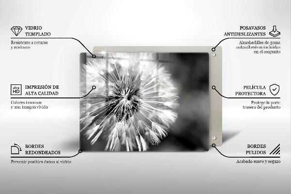 Glas Herdabdeckplatte Ein zarter Löwenzahn