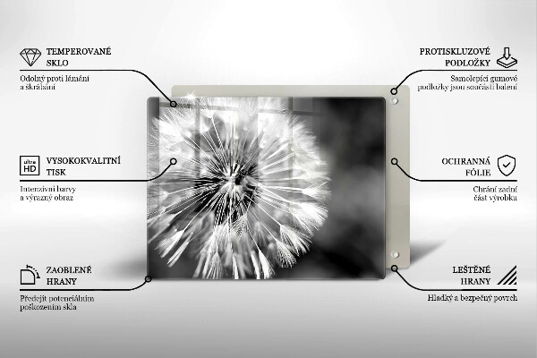 Glas Herdabdeckplatte Ein zarter Löwenzahn