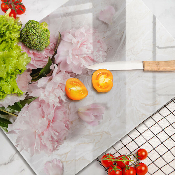 Glas Herdabdeckplatte Zarte Rosenblüten