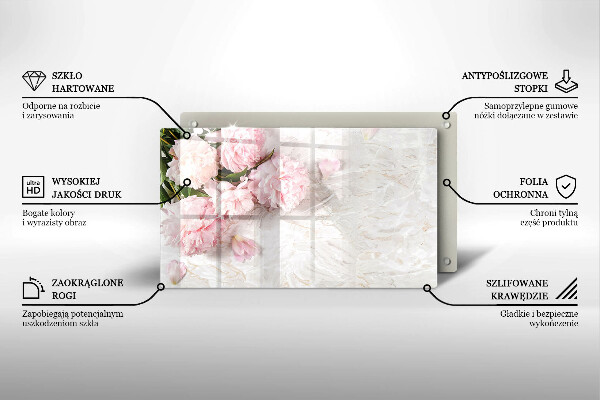 Glas Herdabdeckplatte Zarte Rosenblüten