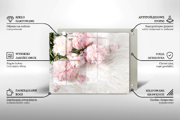 Glas Herdabdeckplatte Zarte Rosenblüten