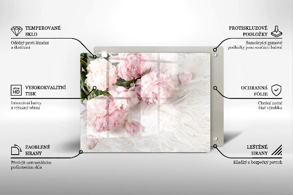 Glas Herdabdeckplatte Zarte Rosenblüten