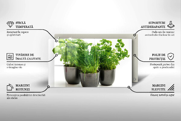 Glas Herdabdeckplatte Töpfe mit Kräutern
