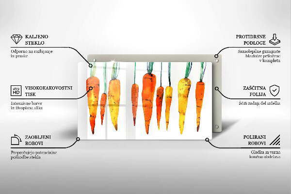 Glas Herdabdeckplatte Karottenillustration