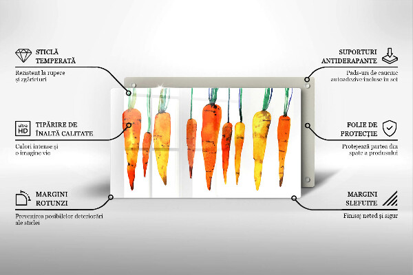Glas Herdabdeckplatte Karottenillustration