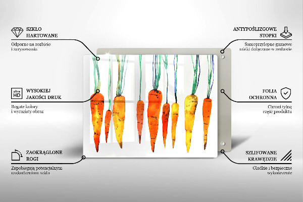 Glas Herdabdeckplatte Karottenillustration