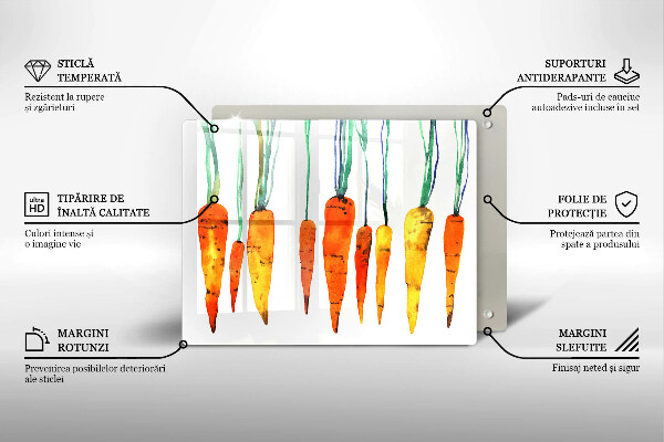 Glas Herdabdeckplatte Karottenillustration