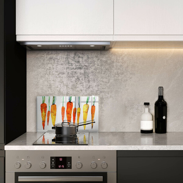 Glas Herdabdeckplatte Karottenillustration