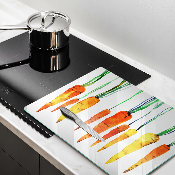 Glas Herdabdeckplatte Karottenillustration