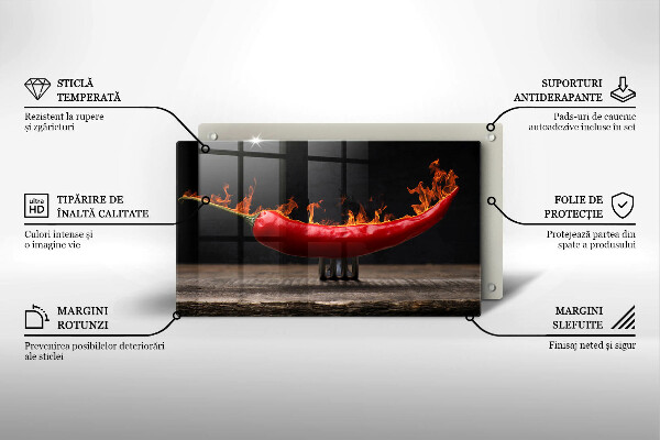 Glas Herdabdeckplatte Scharfe Chilischote