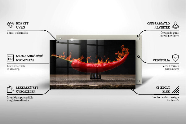 Glas Herdabdeckplatte Scharfe Chilischote