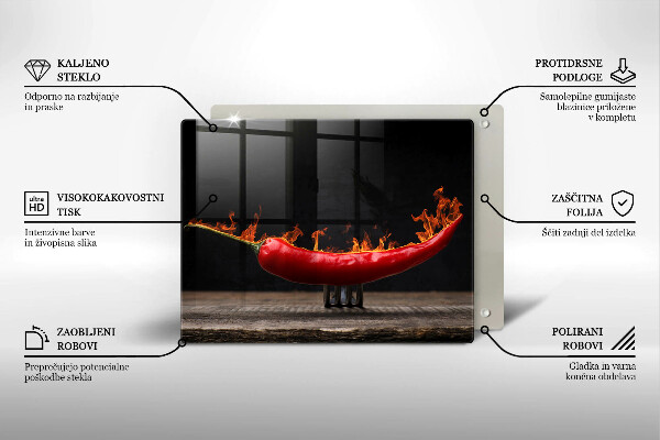 Glas Herdabdeckplatte Scharfe Chilischote