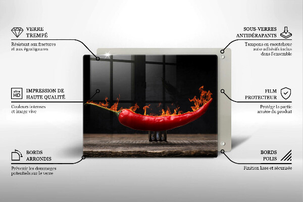 Glas Herdabdeckplatte Scharfe Chilischote