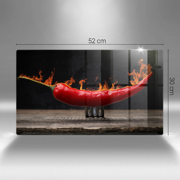 Glas Herdabdeckplatte Scharfe Chilischote
