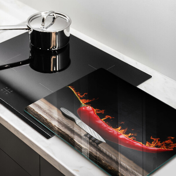 Glas Herdabdeckplatte Scharfe Chilischote