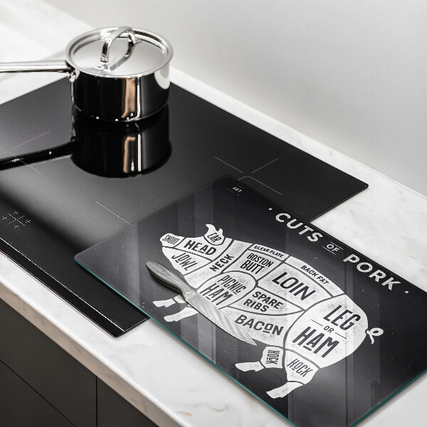 Glas Herdabdeckplatte Schweinefleisch Schweinefleisch