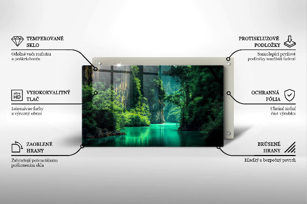 Glas Herdabdeckplatte Lagunenlandschaft