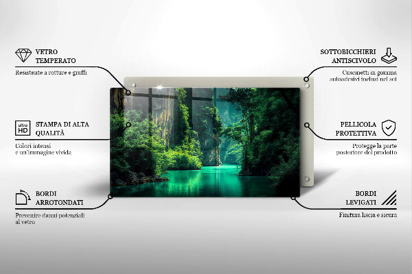 Glas Herdabdeckplatte Lagunenlandschaft