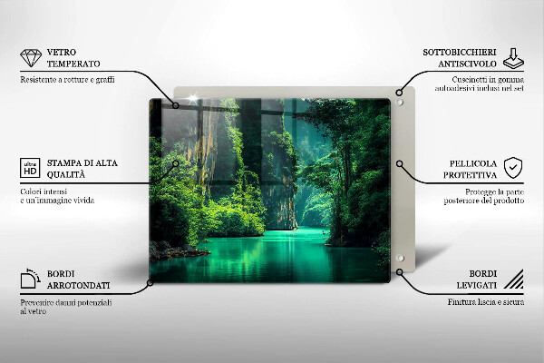 Glas Herdabdeckplatte Lagunenlandschaft