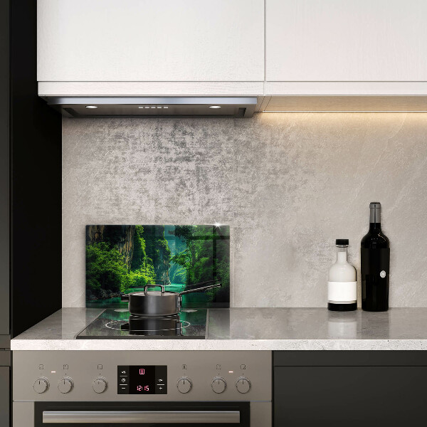 Glas Herdabdeckplatte Lagunenlandschaft