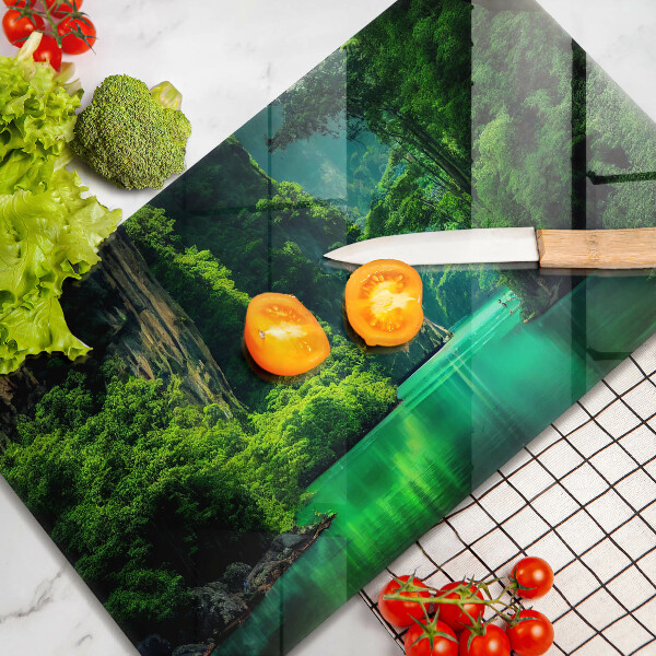 Glas Herdabdeckplatte Lagunenlandschaft