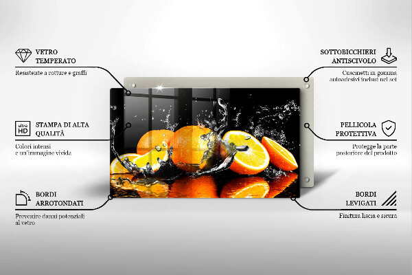 Glas Herdabdeckplatte Saftige Orangenfrucht