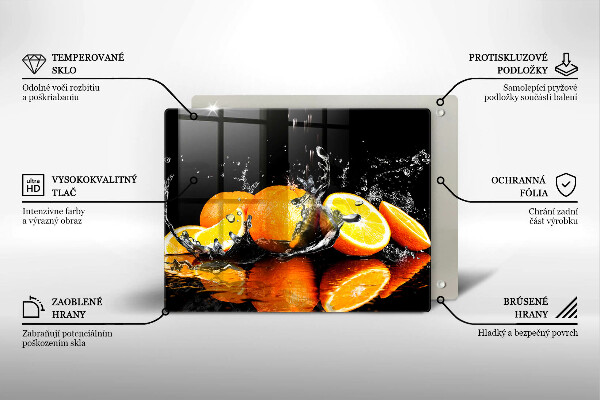 Glas Herdabdeckplatte Saftige Orangenfrucht