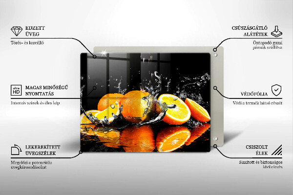 Glas Herdabdeckplatte Saftige Orangenfrucht