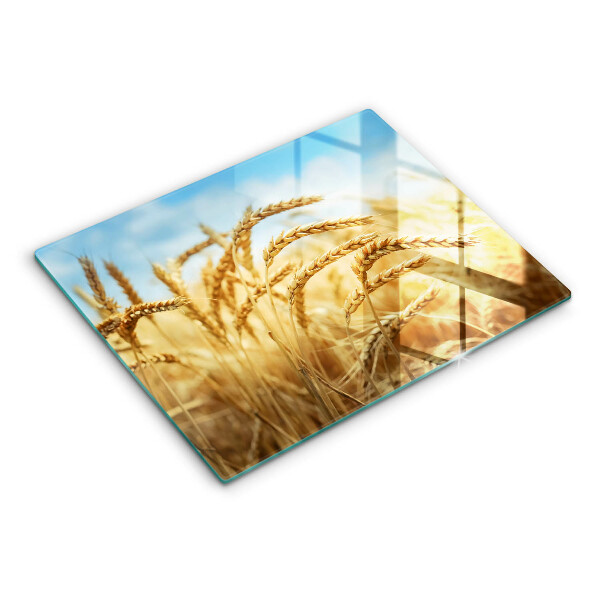 Glas Herdabdeckplatte Getreideähren auf dem Feld