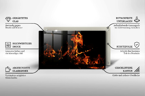 Glas Herdabdeckplatte Zünde eine lebendige Flamme an