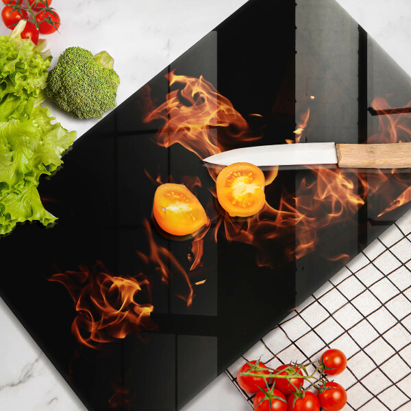 Glas Herdabdeckplatte Zünde eine lebendige Flamme an