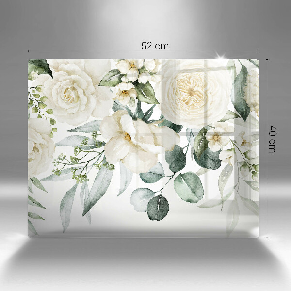 Glas Herdabdeckplatte Aquarellblumen