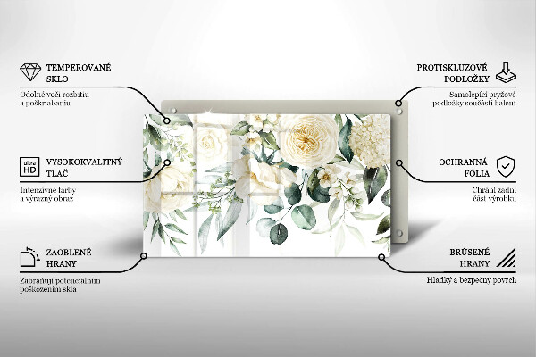 Glas Herdabdeckplatte Aquarellblumen