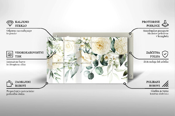 Glas Herdabdeckplatte Aquarellblumen