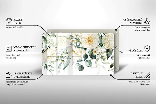 Glas Herdabdeckplatte Aquarellblumen