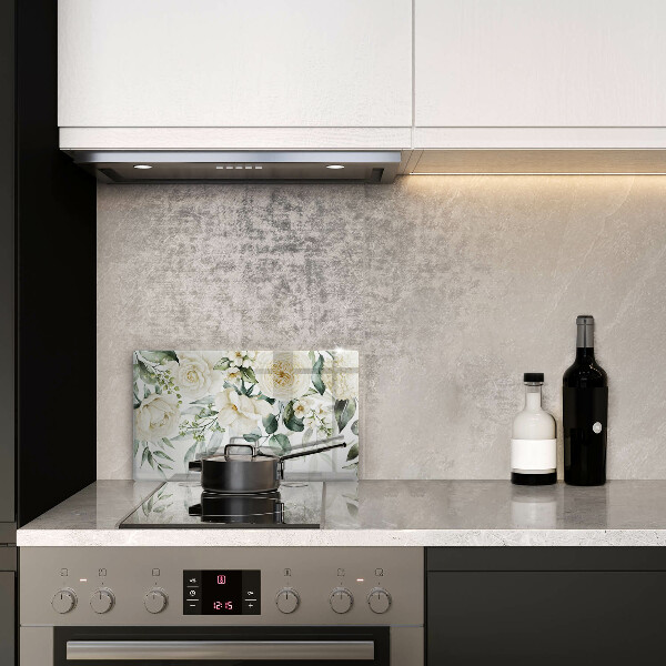 Glas Herdabdeckplatte Aquarellblumen