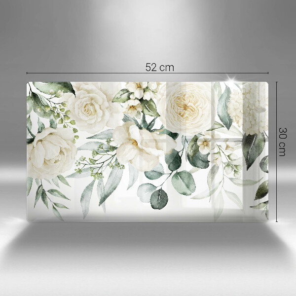 Glas Herdabdeckplatte Aquarellblumen