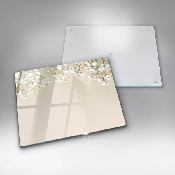 Glas Herdabdeckplatte Gips-Boho-Blumen