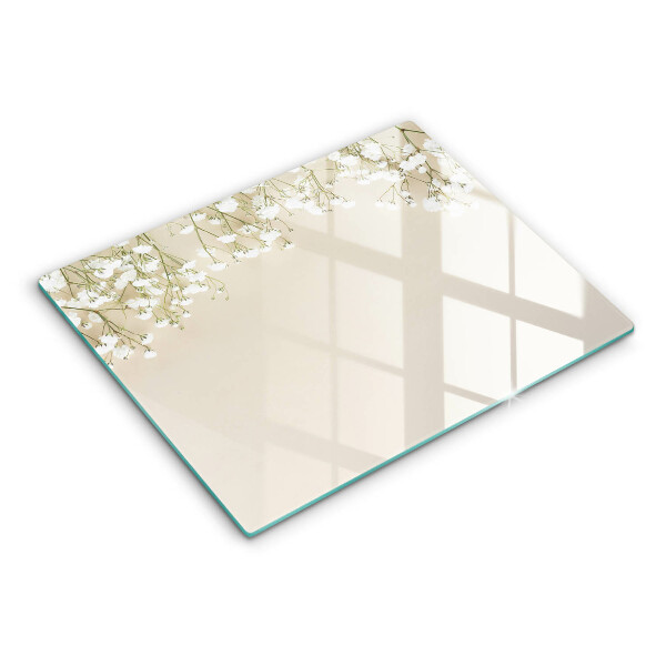 Glas Herdabdeckplatte Gips-Boho-Blumen