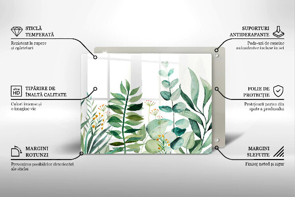 Glas Herdabdeckplatte Illustration der Pflanzenblätter