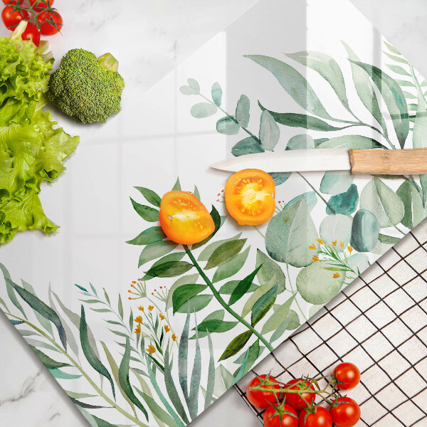 Glas Herdabdeckplatte Illustration der Pflanzenblätter