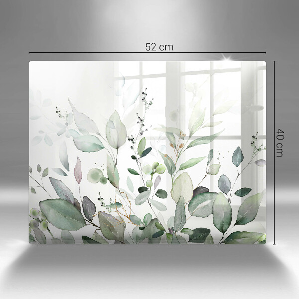 Glas Herdabdeckplatte Aquarellpflanzen