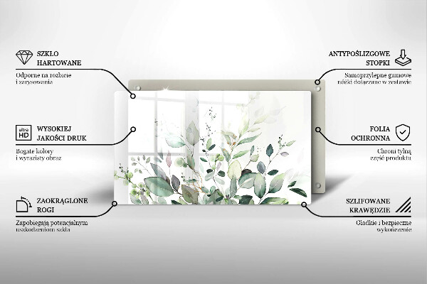 Glas Herdabdeckplatte Aquarellpflanzen