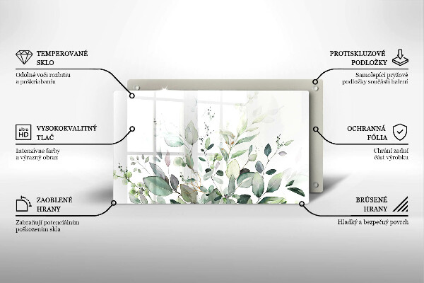 Glas Herdabdeckplatte Aquarellpflanzen