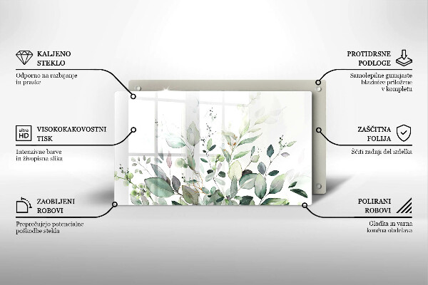 Glas Herdabdeckplatte Aquarellpflanzen