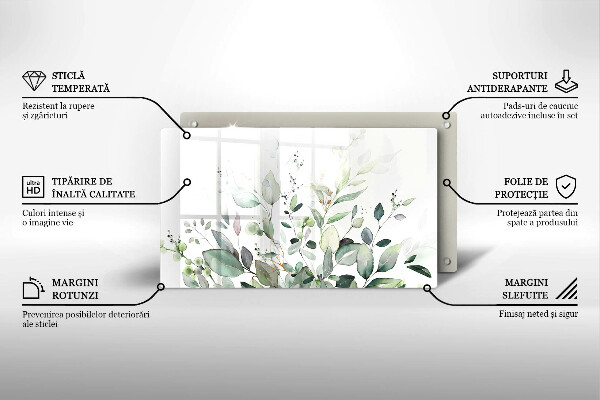 Glas Herdabdeckplatte Aquarellpflanzen