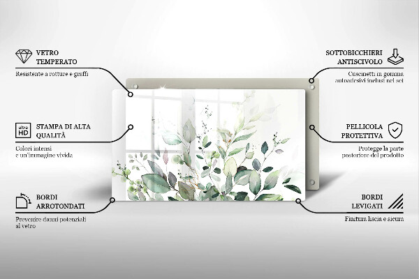 Glas Herdabdeckplatte Aquarellpflanzen