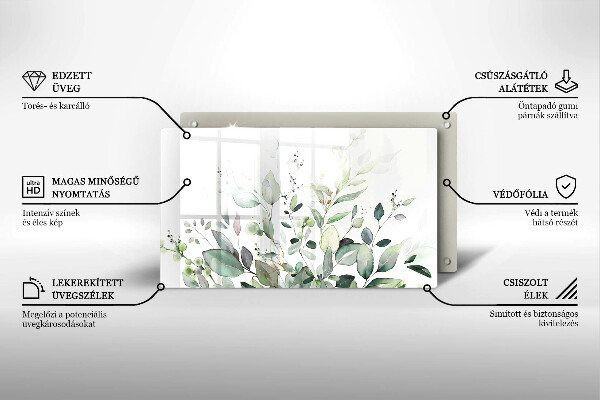 Glas Herdabdeckplatte Aquarellpflanzen