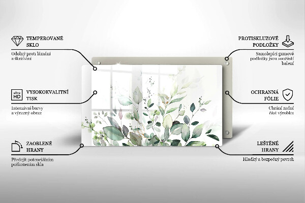 Glas Herdabdeckplatte Aquarellpflanzen