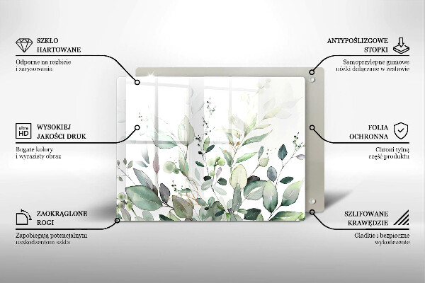 Glas Herdabdeckplatte Aquarellpflanzen